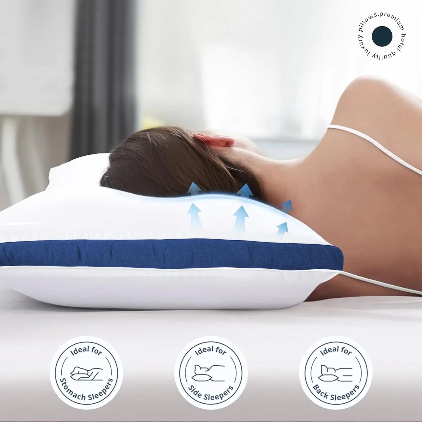 Lux Décor Bed Pillows- Set of 2 - Hotel Quality