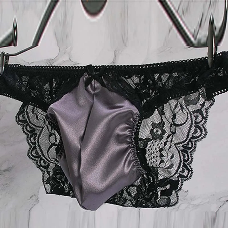Sexy Lace Mens Breathable Large Size Briefs