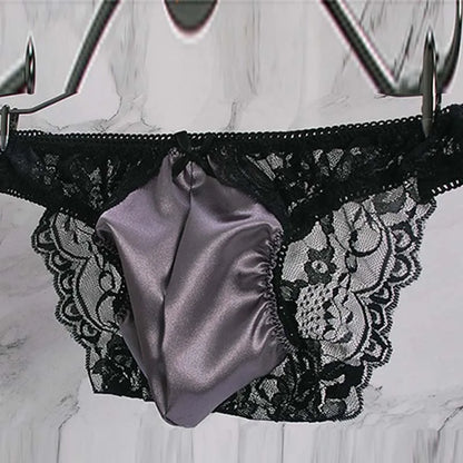 Sexy Lace Mens Breathable Large Size Briefs