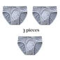 3Pcs Silk  Men's Briefs Bamboo Fiber Bodysuit Comfortable