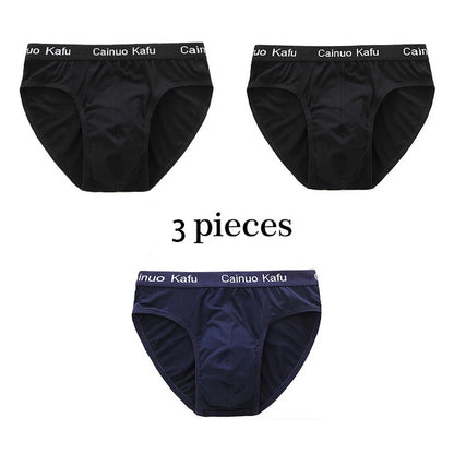 3Pcs Silk  Men's Briefs Bamboo Fiber Bodysuit Comfortable