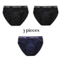 3Pcs Silk  Men's Briefs Bamboo Fiber Bodysuit Comfortable
