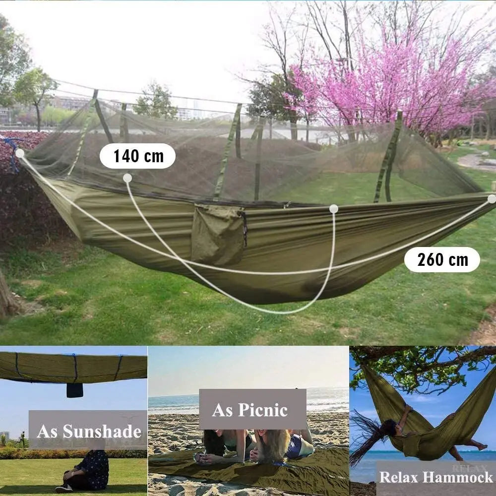 2 Person Camping Garden Hammock With Mosquito