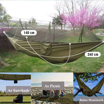 2 Person Camping Garden Hammock With Mosquito
