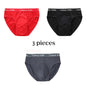 3Pcs Silk  Men's Briefs Bamboo Fiber Bodysuit Comfortable