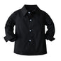 Black Long Sleeve Lapel Cardigan Shirt Casua