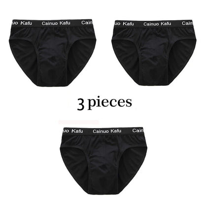 3Pcs Silk  Men's Briefs Bamboo Fiber Bodysuit Comfortable
