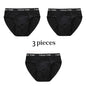 3Pcs Silk  Men's Briefs Bamboo Fiber Bodysuit Comfortable