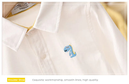 Cotton Long Sleeved Casual Cartoon Dinosaur