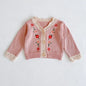 Girls Solid Color Knitted Cardigan Long Sleeves