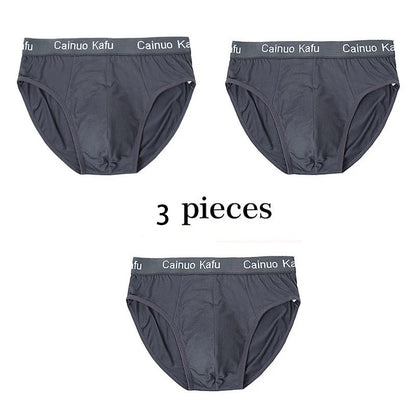 3Pcs Silk  Men's Briefs Bamboo Fiber Bodysuit Comfortable