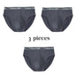 3Pcs Silk  Men's Briefs Bamboo Fiber Bodysuit Comfortable