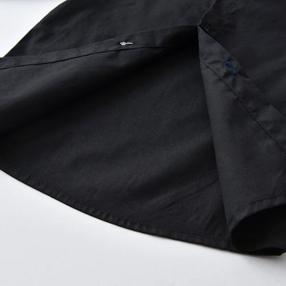 Black Long Sleeve Lapel Cardigan Shirt Casua