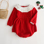 Baby Girls Knitted Bodysuit Long Sleeve Ruffled