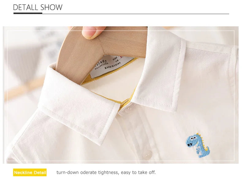 Cotton Long Sleeved Casual Cartoon Dinosaur