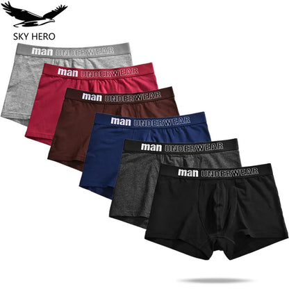 6pcs Men Boxer Briefs Shorts Underwear