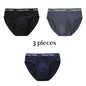 3Pcs Silk  Men's Briefs Bamboo Fiber Bodysuit Comfortable