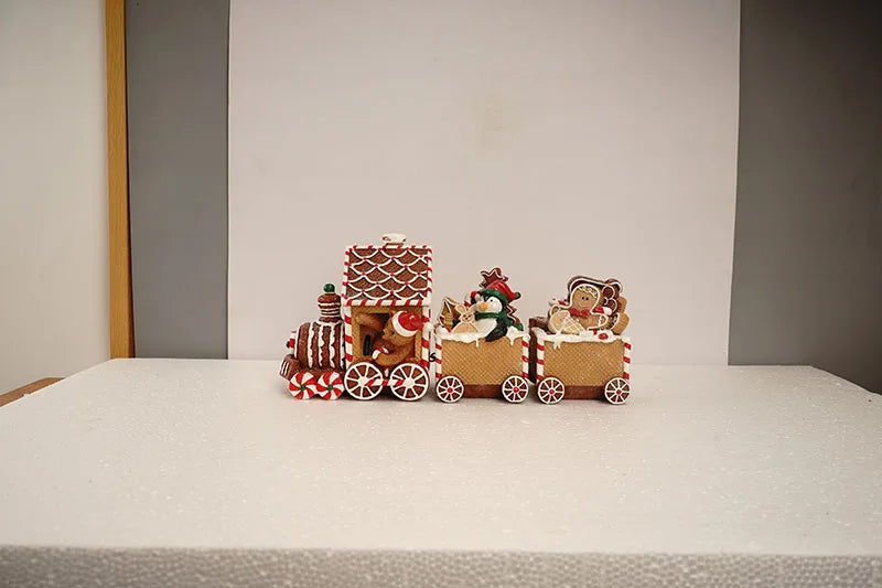 Train Christmas Resin Statue Home Decor Sculpture