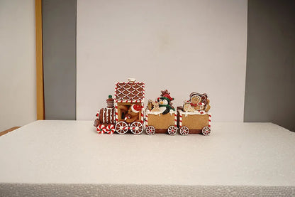 Train Christmas Resin Statue Home Decor Sculpture