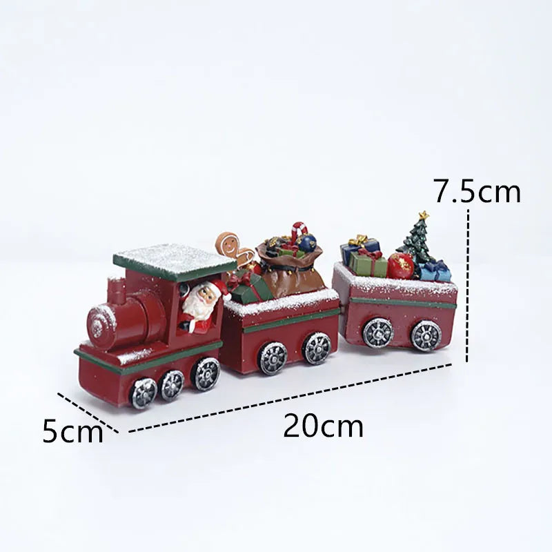 Train Christmas Resin Statue Home Decor Sculpture