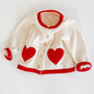 Girls Solid Color Knitted Cardigan Long Sleeves