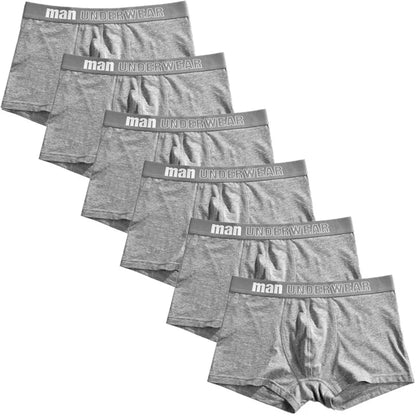 6pcs Men Boxer Briefs Shorts Underwear