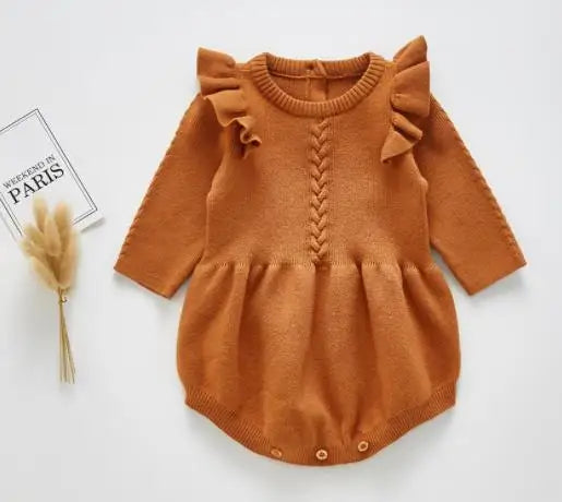 Baby Girls Knitting Romper Red Fashion