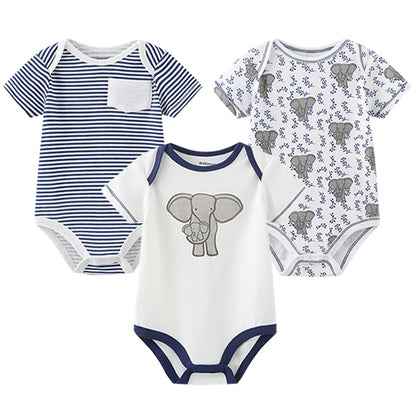 3 Pcs Baby Boy Jumpsuits, Bodysuit 100%Cotton