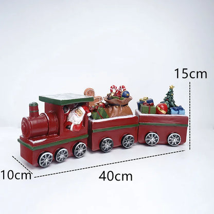 Train Christmas Resin Statue Home Decor Sculpture