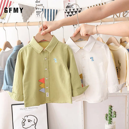 Cotton Long Sleeved Casual Cartoon Dinosaur