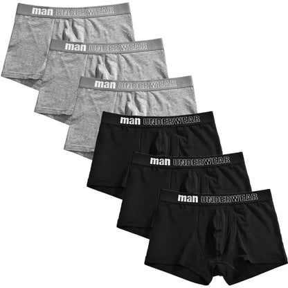 6pcs Men Boxer Briefs Shorts Underwear