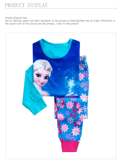 Princess Anna Elsa Cartoon Long Sleeve Pajamas