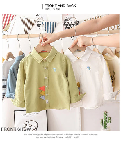 Cotton Long Sleeved Casual Cartoon Dinosaur