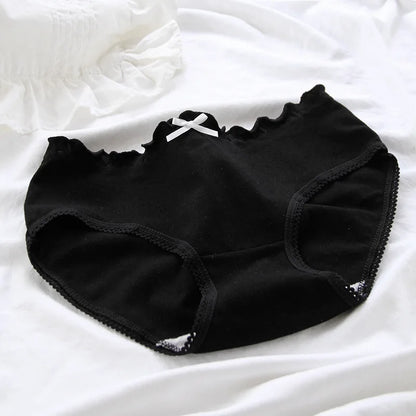5Pcs Girls Cotton Strawberry middle waist  briefs panties Teenager