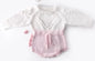 Baby Girls Knitted Bodysuit Long Sleeve Ruffled