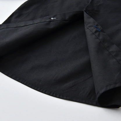 Black Long Sleeve Lapel Cardigan Shirt Casua