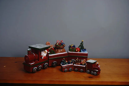 Train Christmas Resin Statue Home Decor Sculpture