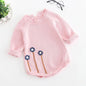 Baby Girls Knitted Bodysuit Long Sleeve Ruffled