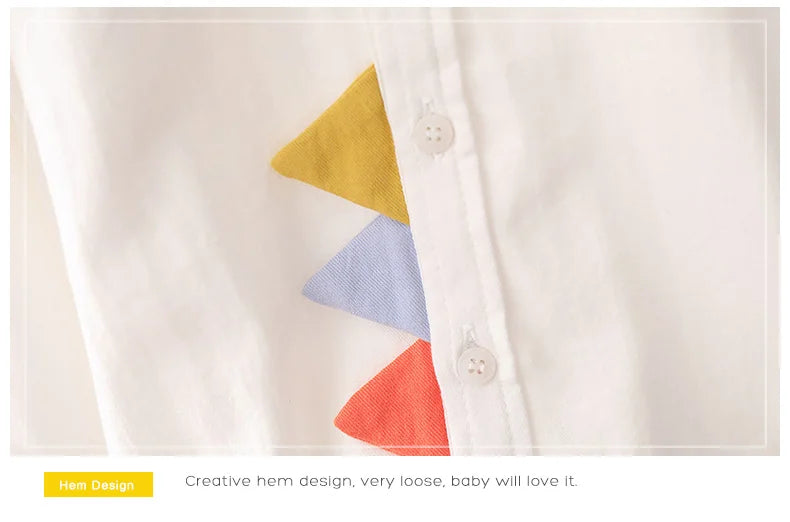 Cotton Long Sleeved Casual Cartoon Dinosaur