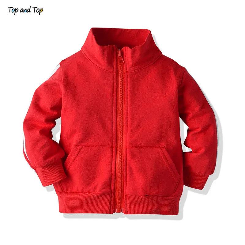 Infant Baby Boy Casual Striped Zipper Tracksuit