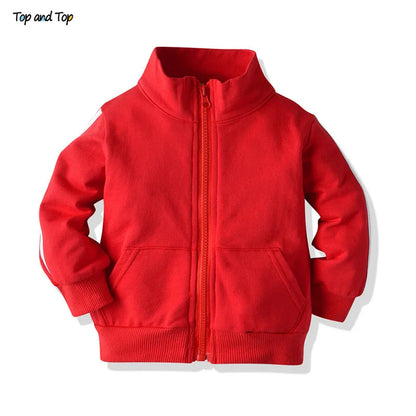 Infant Baby Boy Casual Striped Zipper Tracksuit