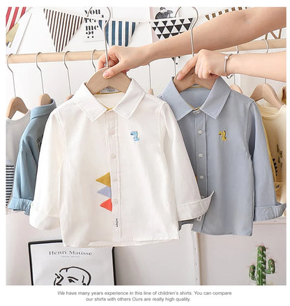 Cotton Long Sleeved Casual Cartoon Dinosaur