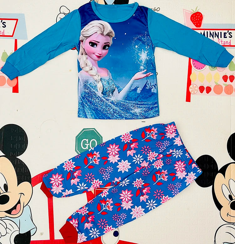 Princess Anna Elsa Cartoon Long Sleeve Pajamas