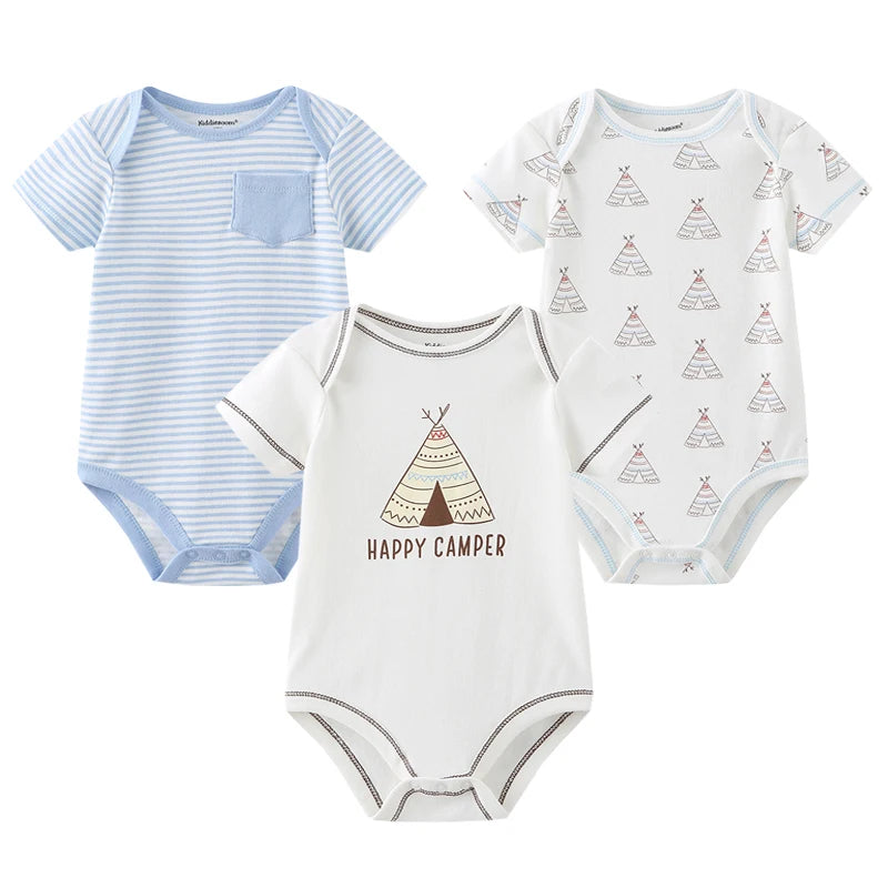 3 Pcs Baby Boy Jumpsuits, Bodysuit 100%Cotton