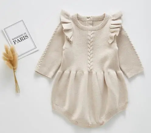 Baby Girls Knitting Romper Red Fashion