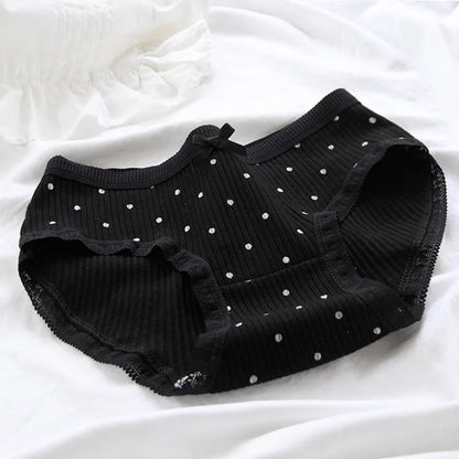 5Pcs Girls Cotton Strawberry middle waist  briefs panties Teenager
