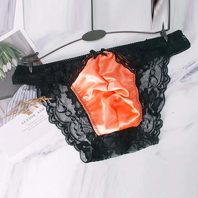 Sexy Lace Mens Breathable Large Size Briefs