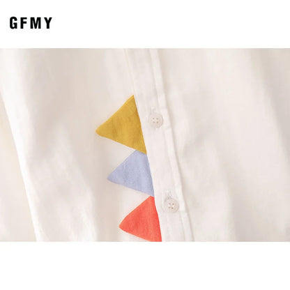 Cotton Long Sleeved Casual Cartoon Dinosaur