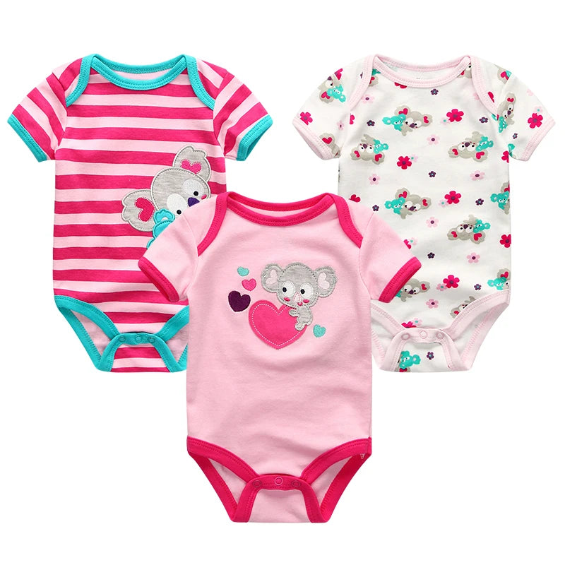 3 Pcs Baby Boy Jumpsuits, Bodysuit 100%Cotton