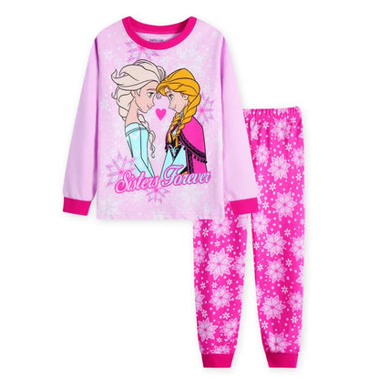 Princess Anna Elsa Cartoon Long Sleeve Pajamas